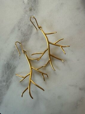 Hannah Blount Gold Branch Drop Earrings